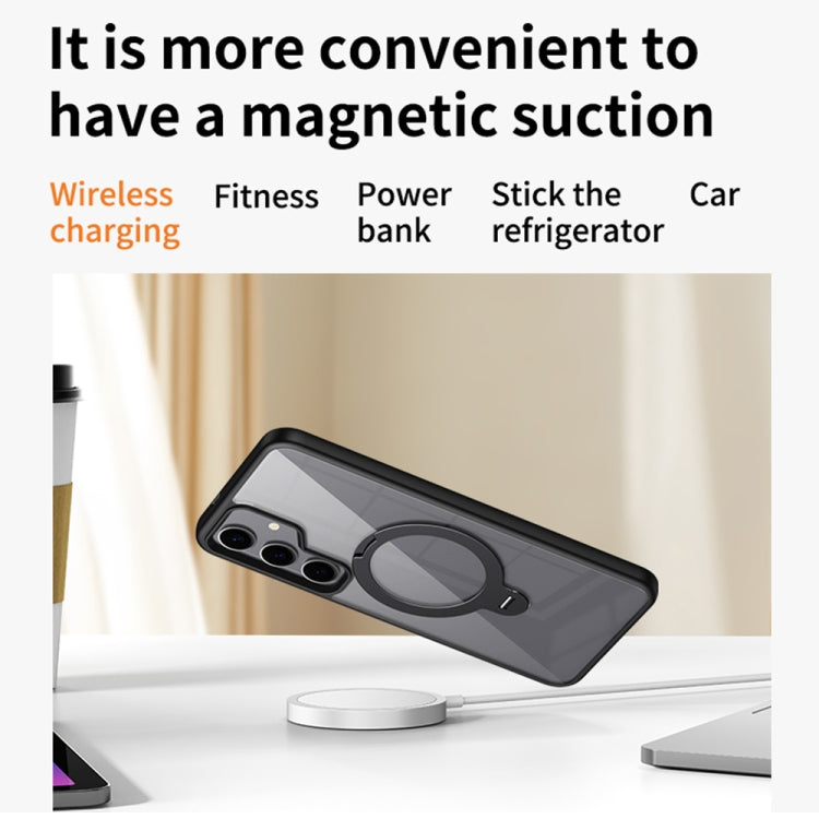 Transparent MagSafe Magnetic Rotating Ring Holder Phone Case