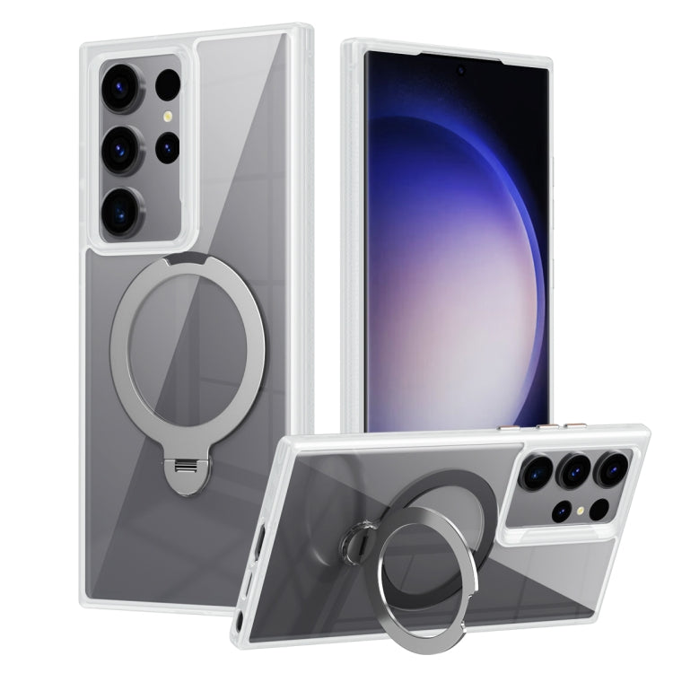 Transparent MagSafe Magnetic Rotating Ring Holder Phone Case, For Samsung Galaxy S24 Ultra 5G, For Samsung Galaxy S24+ 5G, For Samsung Galaxy S24 5G, For Samsung Galaxy S23 Ultra 5G, For Samsung Galaxy S23+ 5G, For Samsung Galaxy S23 5G