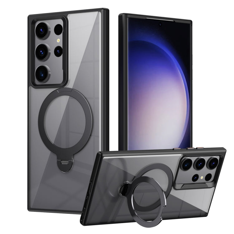 Transparent MagSafe Magnetic Rotating Ring Holder Phone Case, For Samsung Galaxy S24 Ultra 5G, For Samsung Galaxy S24+ 5G, For Samsung Galaxy S24 5G, For Samsung Galaxy S23 Ultra 5G, For Samsung Galaxy S23+ 5G, For Samsung Galaxy S23 5G