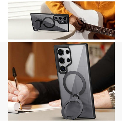 Transparent MagSafe Magnetic Rotating Ring Holder Phone Case, For Samsung Galaxy S24 Ultra 5G, For Samsung Galaxy S24+ 5G, For Samsung Galaxy S24 5G, For Samsung Galaxy S23 Ultra 5G, For Samsung Galaxy S23+ 5G, For Samsung Galaxy S23 5G