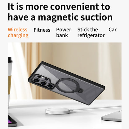 Transparent MagSafe Magnetic Rotating Ring Holder Phone Case, For Samsung Galaxy S24 Ultra 5G, For Samsung Galaxy S24+ 5G, For Samsung Galaxy S24 5G, For Samsung Galaxy S23 Ultra 5G, For Samsung Galaxy S23+ 5G, For Samsung Galaxy S23 5G