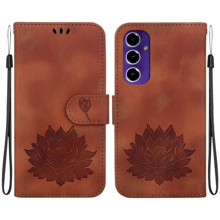 Lotus Embossed Leather Phone Case, For Samsung Galaxy S24 FE 5G