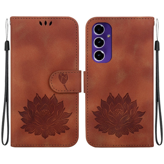 Lotus Embossed Leather Phone Case, For Samsung Galaxy S24 FE 5G