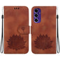 Lotus Embossed Leather Phone Case, For Samsung Galaxy S24 FE 5G