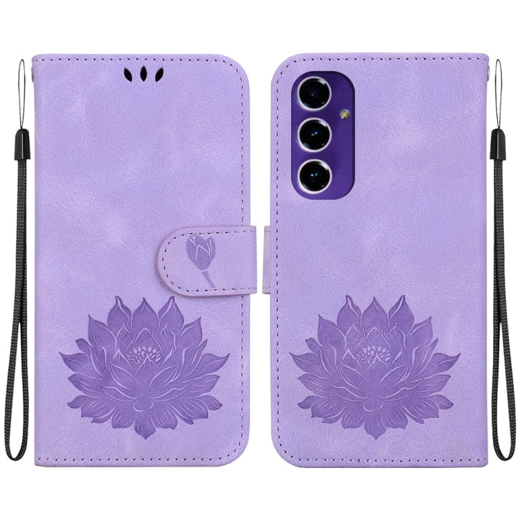 Lotus Embossed Leather Phone Case, For Samsung Galaxy S24 FE 5G
