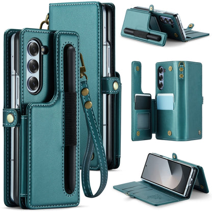 CaseMe C22 PC+TPU Business Style RFID Anti-theft Lanyard Leather Phone Case with Pen Slot