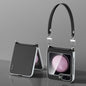 SULADA Skin Feel Liquid Leather Phone Case with Strap, For Samsung Galaxy Z Flip6 / Flip7 FE, For Samsung Galaxy Z Flip5