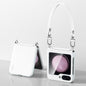 SULADA Skin Feel Liquid Leather Phone Case with Strap, For Samsung Galaxy Z Flip6 / Flip7 FE, For Samsung Galaxy Z Flip5