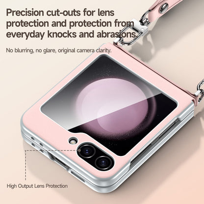 SULADA Skin Feel Liquid Leather Phone Case with Strap, For Samsung Galaxy Z Flip6 / Flip7 FE, For Samsung Galaxy Z Flip5