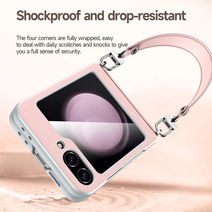 SULADA Skin Feel Liquid Leather Phone Case with Strap, For Samsung Galaxy Z Flip6 / Flip7 FE, For Samsung Galaxy Z Flip5