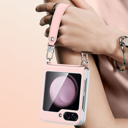 SULADA Skin Feel Liquid Leather Phone Case with Strap, For Samsung Galaxy Z Flip6 / Flip7 FE, For Samsung Galaxy Z Flip5