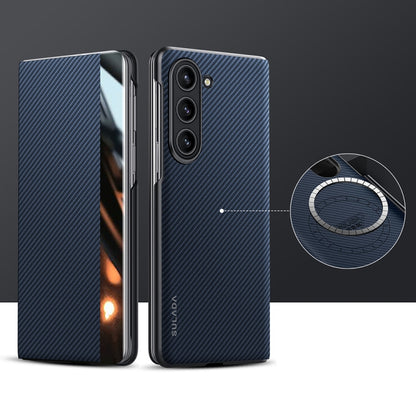 SULADA Kevlar 600D Texture Smart Window Leather Phone Case, For Samsung Galaxy Z Fold6, For Samsung Galaxy Z Fold5, For Samsung Galaxy Z Fold4