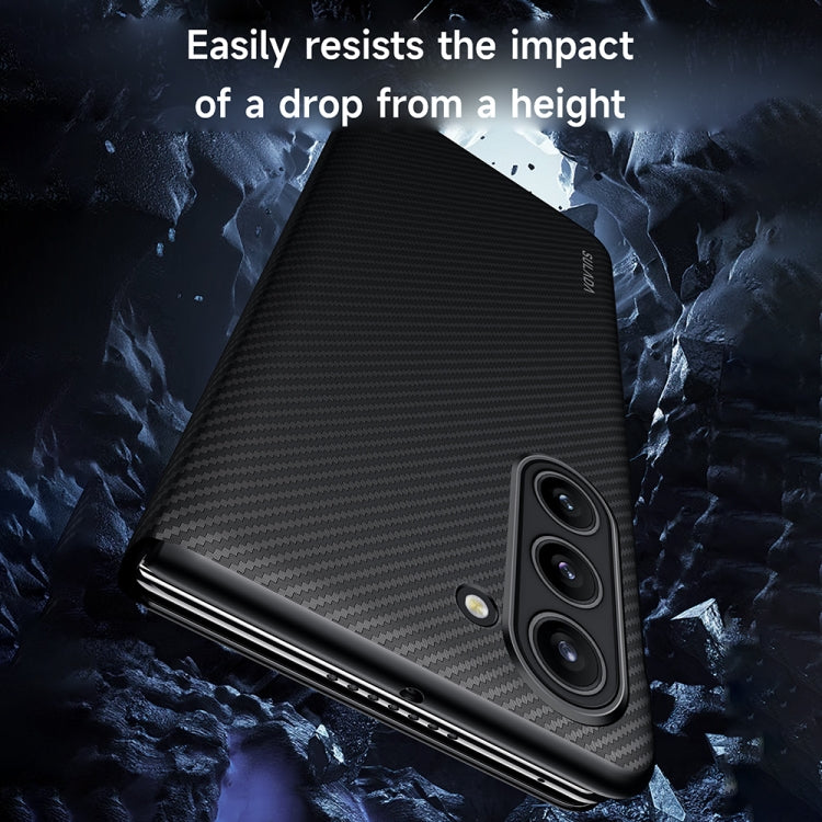 SULADA Kevlar 600D Texture Smart Window Leather Phone Case, For Samsung Galaxy Z Fold6, For Samsung Galaxy Z Fold5, For Samsung Galaxy Z Fold4