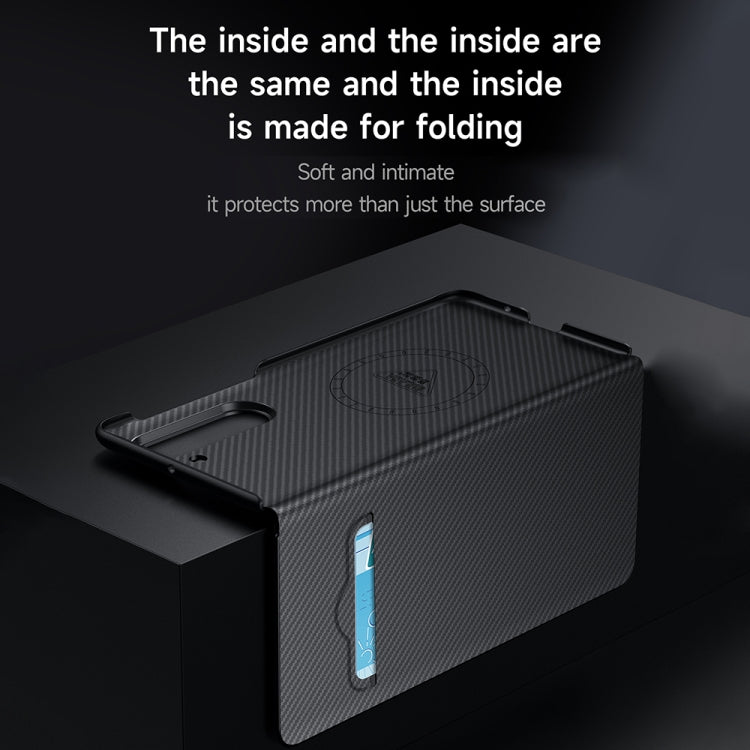 SULADA Kevlar 600D Texture Smart Window Leather Phone Case, For Samsung Galaxy Z Fold6, For Samsung Galaxy Z Fold5, For Samsung Galaxy Z Fold4