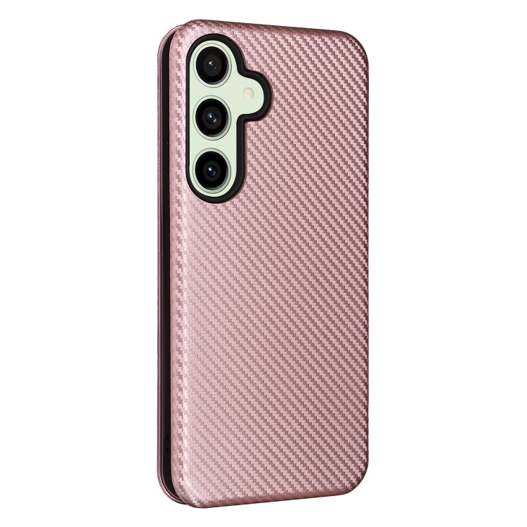 Carbon Fiber Texture Flip Leather Phone Case, For Samsung Galaxy S24 FE 5G