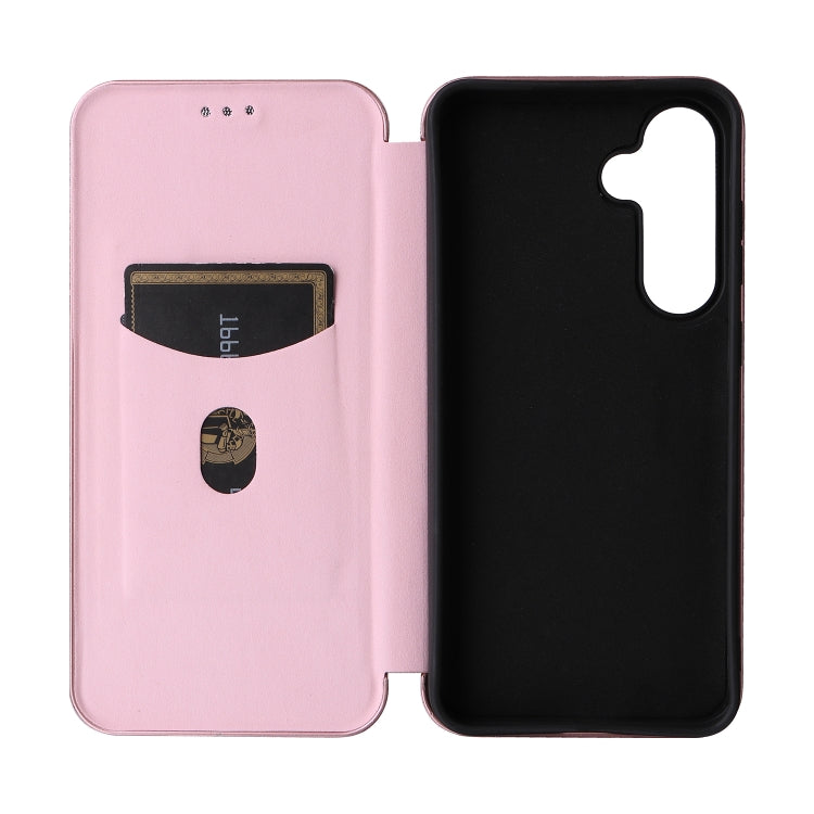 Carbon Fiber Texture Flip Leather Phone Case, For Samsung Galaxy S24 FE 5G