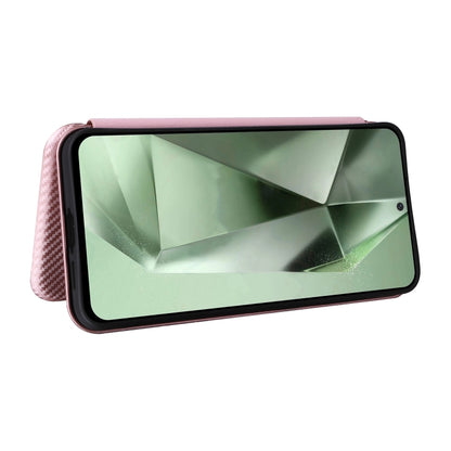 Carbon Fiber Texture Flip Leather Phone Case, For Samsung Galaxy S24 FE 5G