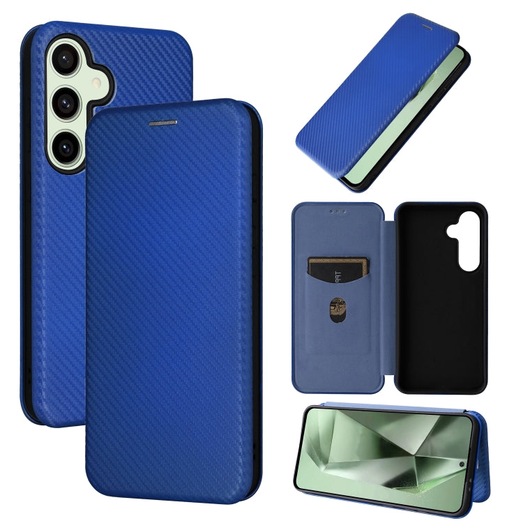 Carbon Fiber Texture Flip Leather Phone Case, For Samsung Galaxy S25+ 5G, For Samsung Galaxy S25 Ultra 5G, For Samsung Galaxy S24 FE 5G