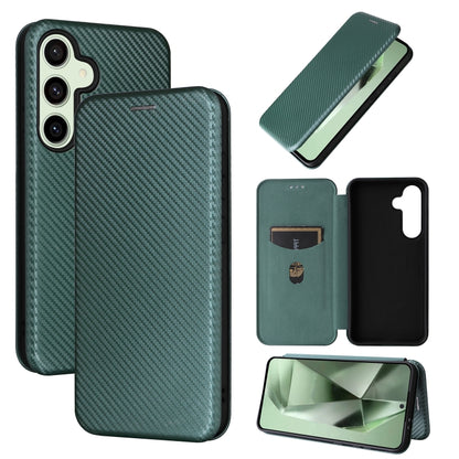 Carbon Fiber Texture Flip Leather Phone Case, For Samsung Galaxy S25+ 5G, For Samsung Galaxy S25 Ultra 5G, For Samsung Galaxy S24 FE 5G