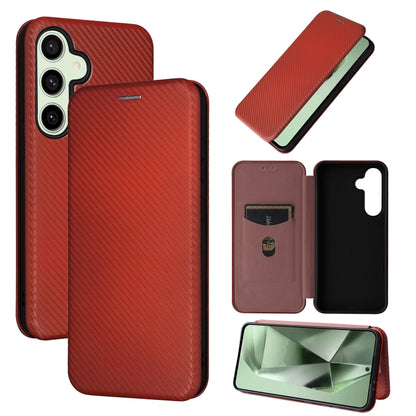 Carbon Fiber Texture Flip Leather Phone Case, For Samsung Galaxy S25 Ultra 5G, For Samsung Galaxy S24 FE 5G