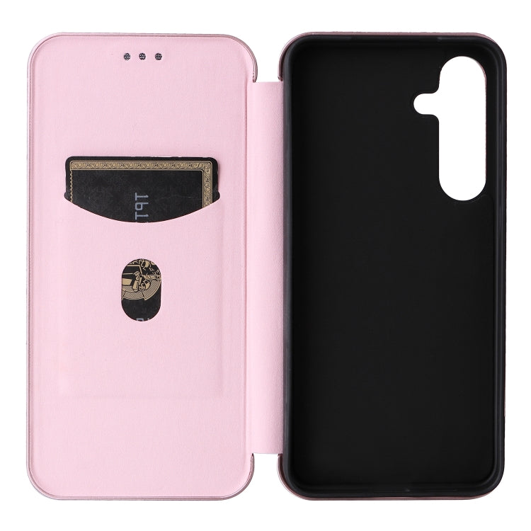 Carbon Fiber Texture Flip Leather Phone Case, For Samsung Galaxy S25+ 5G, For Samsung Galaxy S25 Ultra 5G, For Samsung Galaxy S24 FE 5G
