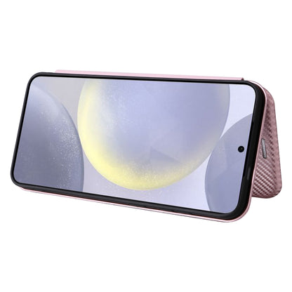 Carbon Fiber Texture Flip Leather Phone Case, For Samsung Galaxy S25+ 5G, For Samsung Galaxy S25 Ultra 5G, For Samsung Galaxy S24 FE 5G