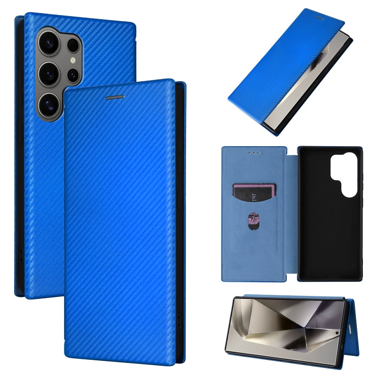 Carbon Fiber Texture Flip Leather Phone Case, For Samsung Galaxy S25 Ultra 5G, For Samsung Galaxy S24 FE 5G