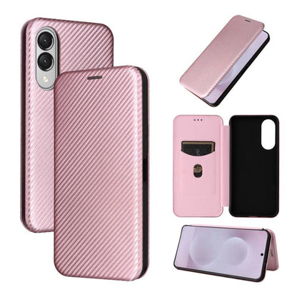 Carbon Fiber Texture Flip Leather Phone Case, For Samsung Galaxy S26 5G, For Samsung Galaxy S25 FE 5G, For Samsung Galaxy S25 Edge 5G, For Samsung Galaxy S25 5G