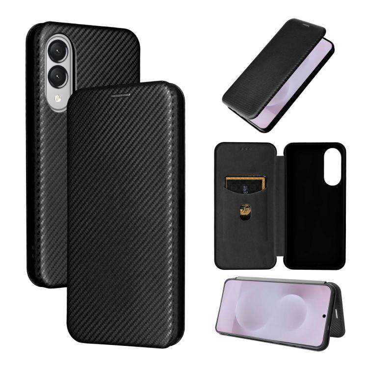 Carbon Fiber Texture Flip Leather Phone Case, For Samsung Galaxy S25 FE 5G, For Samsung Galaxy S25 Edge 5G, For Samsung Galaxy S25 5G, For Samsung Galaxy S25+ 5G
