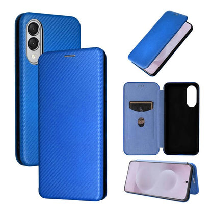 Carbon Fiber Texture Flip Leather Phone Case, For Samsung Galaxy S25 FE 5G, For Samsung Galaxy S25 Edge 5G, For Samsung Galaxy S25 5G, For Samsung Galaxy S25+ 5G