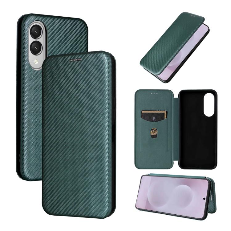 Carbon Fiber Texture Flip Leather Phone Case, For Samsung Galaxy S25 FE 5G, For Samsung Galaxy S25 Edge 5G, For Samsung Galaxy S25 5G, For Samsung Galaxy S25+ 5G