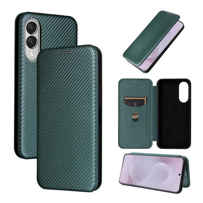 Carbon Fiber Texture Flip Leather Phone Case, For Samsung Galaxy S25 FE 5G, For Samsung Galaxy S25 Edge 5G, For Samsung Galaxy S25 5G, For Samsung Galaxy S25+ 5G