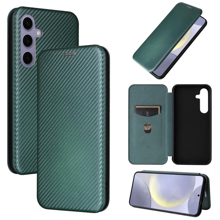 Carbon Fiber Texture Flip Leather Phone Case, For Samsung Galaxy S25 FE 5G, For Samsung Galaxy S25 Edge 5G, For Samsung Galaxy S25 5G, For Samsung Galaxy S25+ 5G