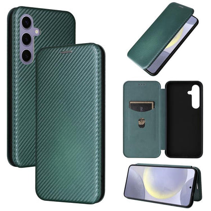 Carbon Fiber Texture Flip Leather Phone Case, For Samsung Galaxy S25 FE 5G, For Samsung Galaxy S25 Edge 5G, For Samsung Galaxy S25 5G, For Samsung Galaxy S25+ 5G