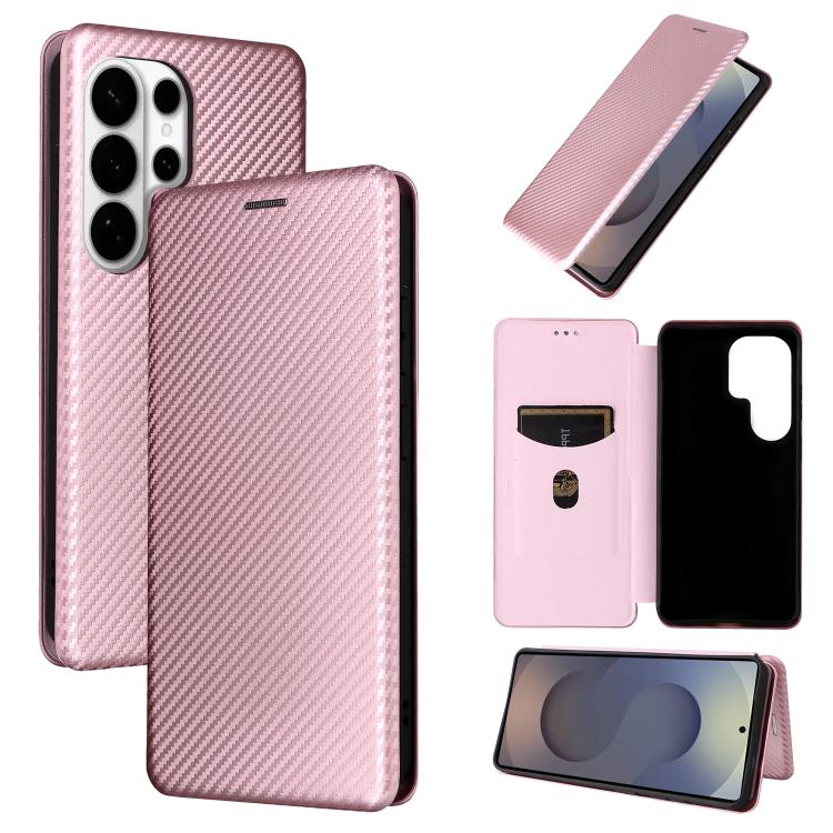Carbon Fiber Texture Flip Leather Phone Case, For Samsung Galaxy S26 Edge 5G, For Samsung Galaxy S26 Ultra 5G, For Samsung Galaxy S26 5G, For Samsung Galaxy S25 FE 5G