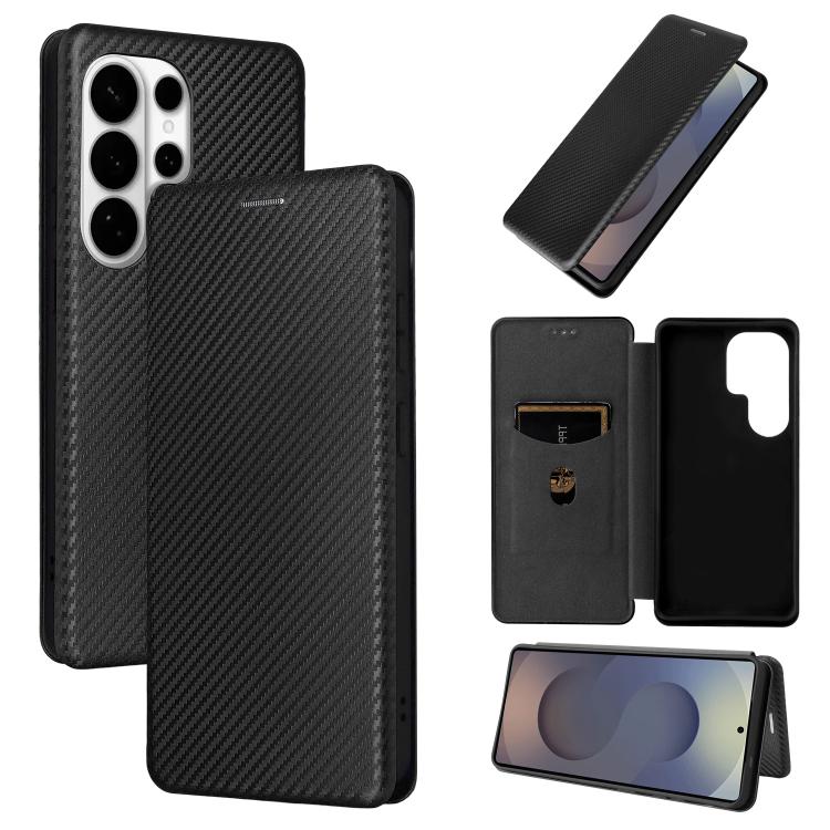 Carbon Fiber Texture Flip Leather Phone Case, For Samsung Galaxy S26 Edge 5G, For Samsung Galaxy S26 Ultra 5G, For Samsung Galaxy S26 5G, For Samsung Galaxy S25 FE 5G