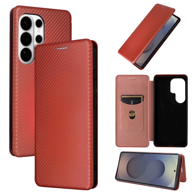 Carbon Fiber Texture Flip Leather Phone Case, For Samsung Galaxy S26 Edge 5G, For Samsung Galaxy S26 Ultra 5G, For Samsung Galaxy S26 5G, For Samsung Galaxy S25 FE 5G