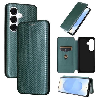 Carbon Fiber Texture Flip Leather Phone Case, For Samsung Galaxy S26 Edge 5G, For Samsung Galaxy S26 Ultra 5G, For Samsung Galaxy S26 5G, For Samsung Galaxy S25 FE 5G