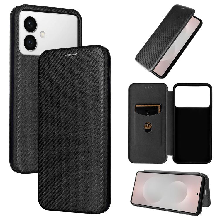 Carbon Fiber Texture Flip Leather Phone Case, For Samsung Galaxy S26 Edge 5G, For Samsung Galaxy S26 Ultra 5G, For Samsung Galaxy S26 5G, For Samsung Galaxy S25 FE 5G