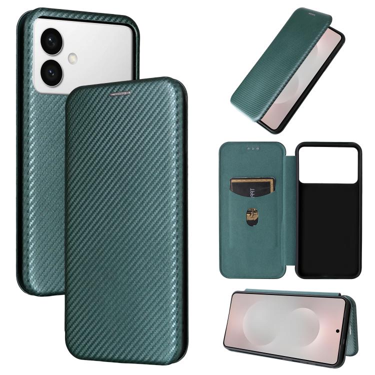 Carbon Fiber Texture Flip Leather Phone Case, For Samsung Galaxy S26 Edge 5G, For Samsung Galaxy S26 Ultra 5G, For Samsung Galaxy S26 5G, For Samsung Galaxy S25 FE 5G