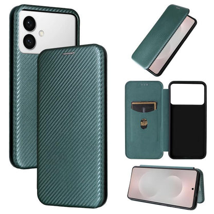 Carbon Fiber Texture Flip Leather Phone Case, For Samsung Galaxy S26 Edge 5G, For Samsung Galaxy S26 Ultra 5G, For Samsung Galaxy S26 5G, For Samsung Galaxy S25 FE 5G