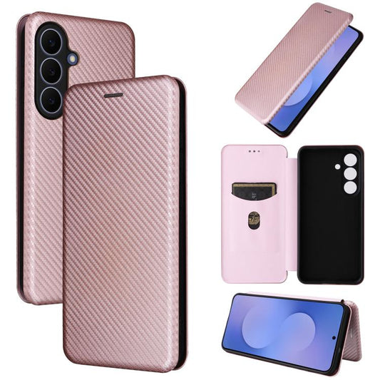 Carbon Fiber Texture Flip Leather Phone Case, For Galaxy S26 FE 5G, For Samsung Galaxy S26+ 5G, For Samsung Galaxy S26 Edge 5G, For Samsung Galaxy S26 Ultra 5G