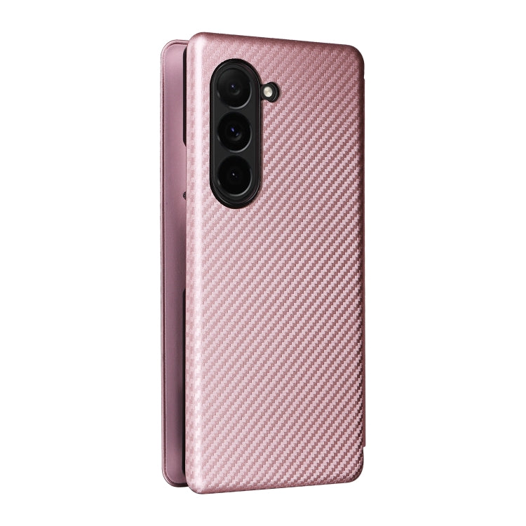 Carbon Fiber Texture Flip Leather Phone Case, For Samsung Galaxy Z Fold6