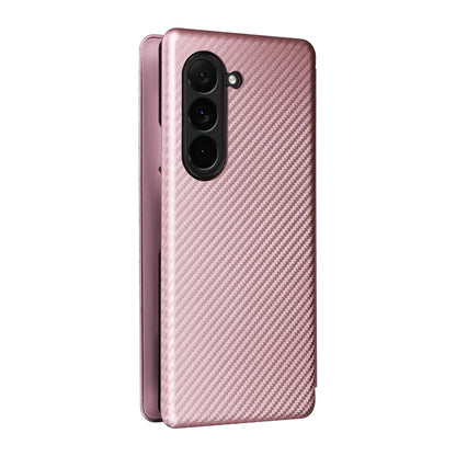 Carbon Fiber Texture Flip Leather Phone Case, For Samsung Galaxy Z Fold6