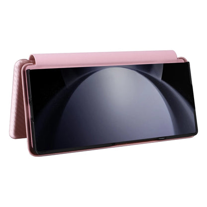 Carbon Fiber Texture Flip Leather Phone Case, For Samsung Galaxy Z Fold6