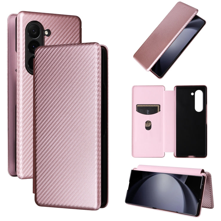 Carbon Fiber Texture Flip Leather Phone Case, For Samsung Galaxy Z Fold6