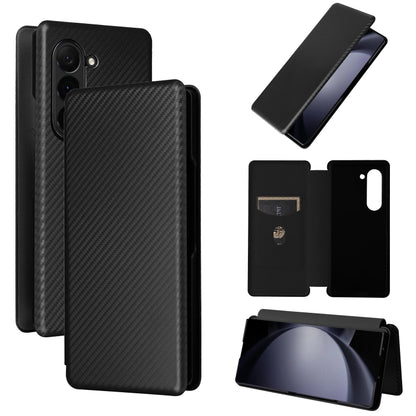 Carbon Fiber Texture Flip Leather Phone Case, For Samsung Galaxy Z Fold6