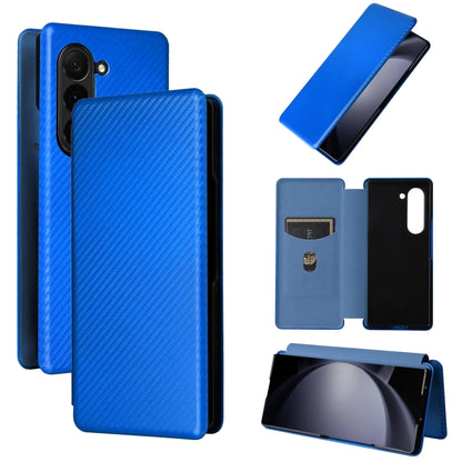 Carbon Fiber Texture Flip Leather Phone Case, For Samsung Galaxy Z Fold6