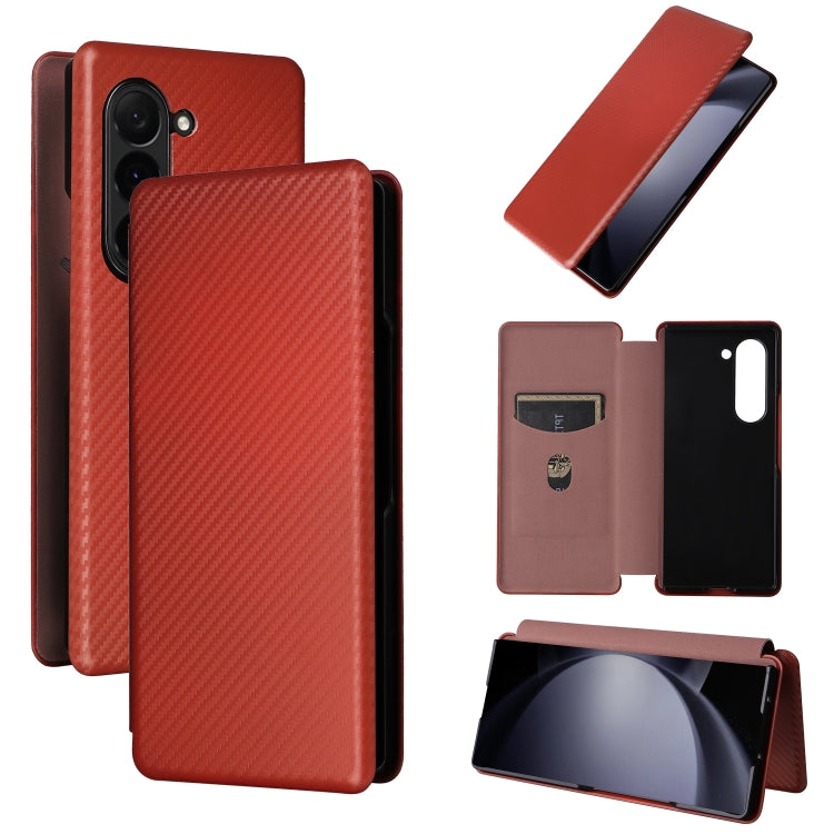 Carbon Fiber Texture Flip Leather Phone Case, For Samsung Galaxy Z Fold6