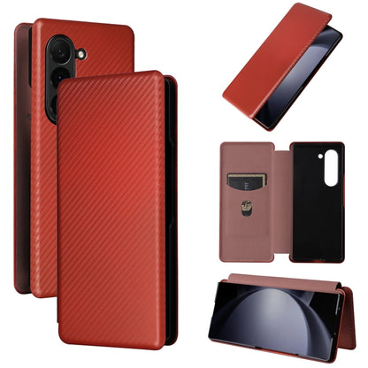 Carbon Fiber Texture Flip Leather Phone Case, For Samsung Galaxy Z Fold6